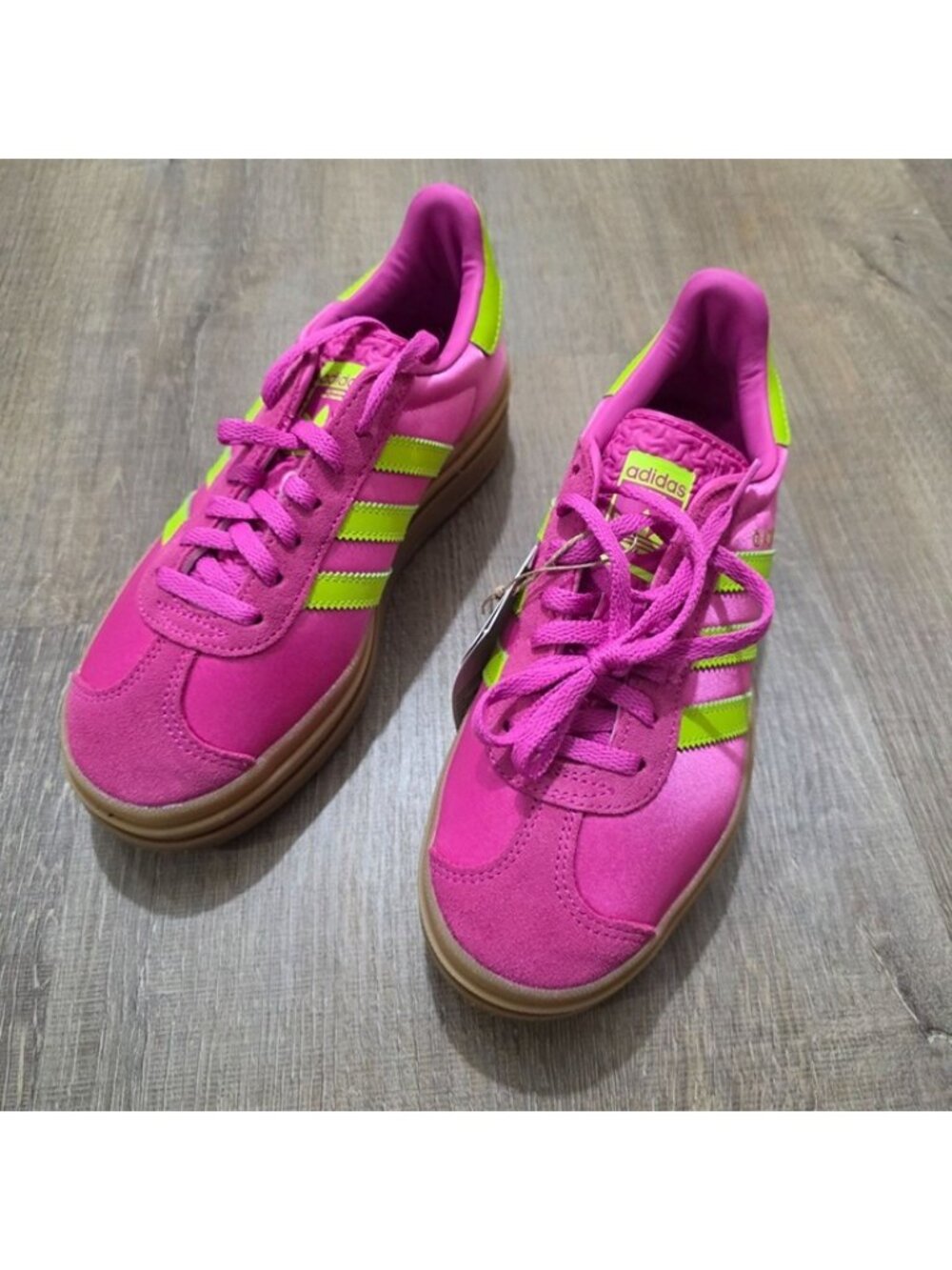 Adidas Gazelle Bold JI2705 Women's Pink Green Platform Sneakers US 9.5 No Box